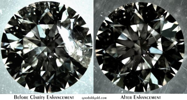 Clarity enhanced diamonds