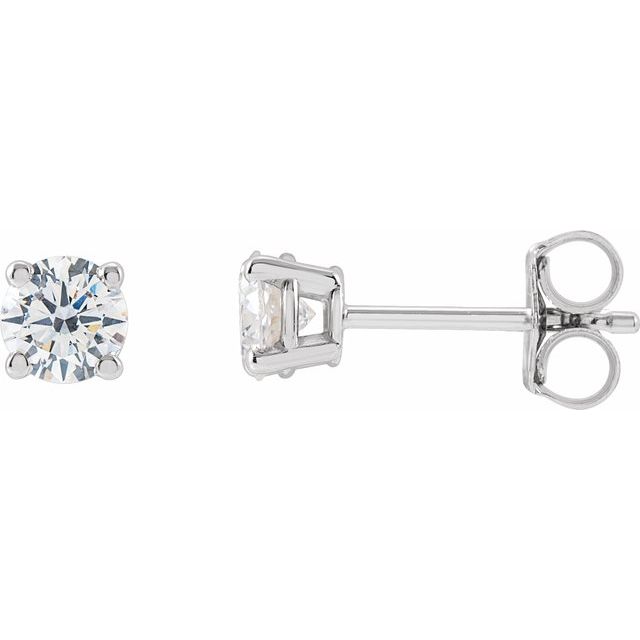 14k White Gold Lab Grown Diamond Earrings 0.12 cttw