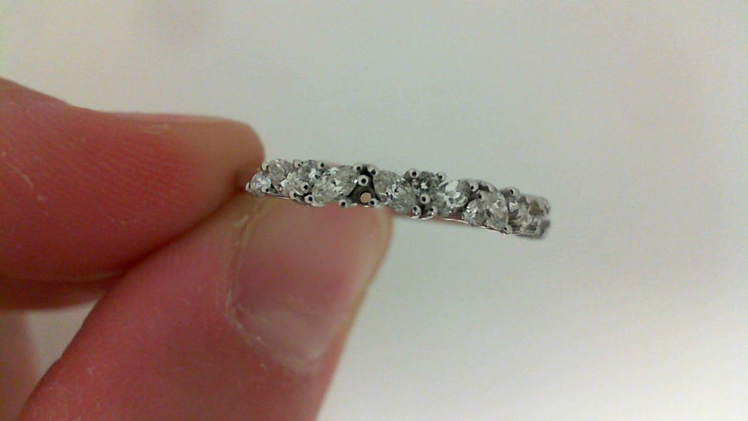 14k White Gold Half Anniversary 0.35ctw Round Diamond Wedding Band