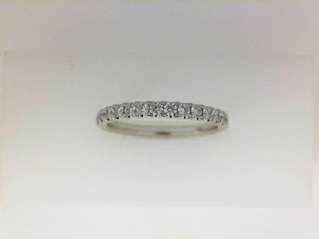 14k White Gold Prong Set 0.75ctw Round Diamond Wedding Band