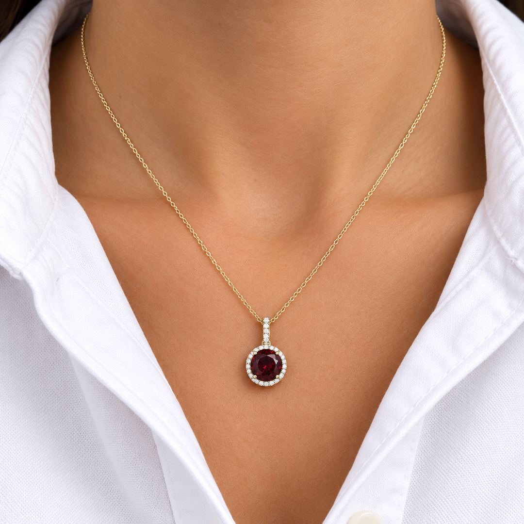 14k Yellow Garnet Necklace