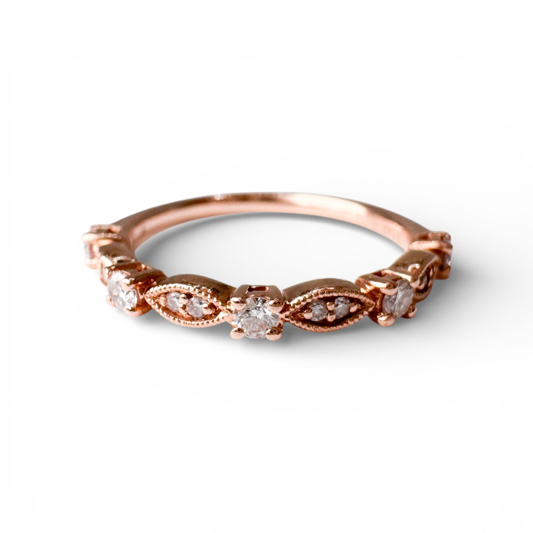 14k Rose Gold Diamond Estate Ring