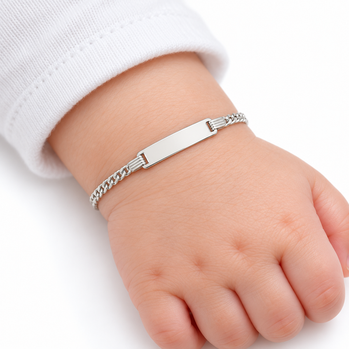 14k White Gold Curb Link Children&