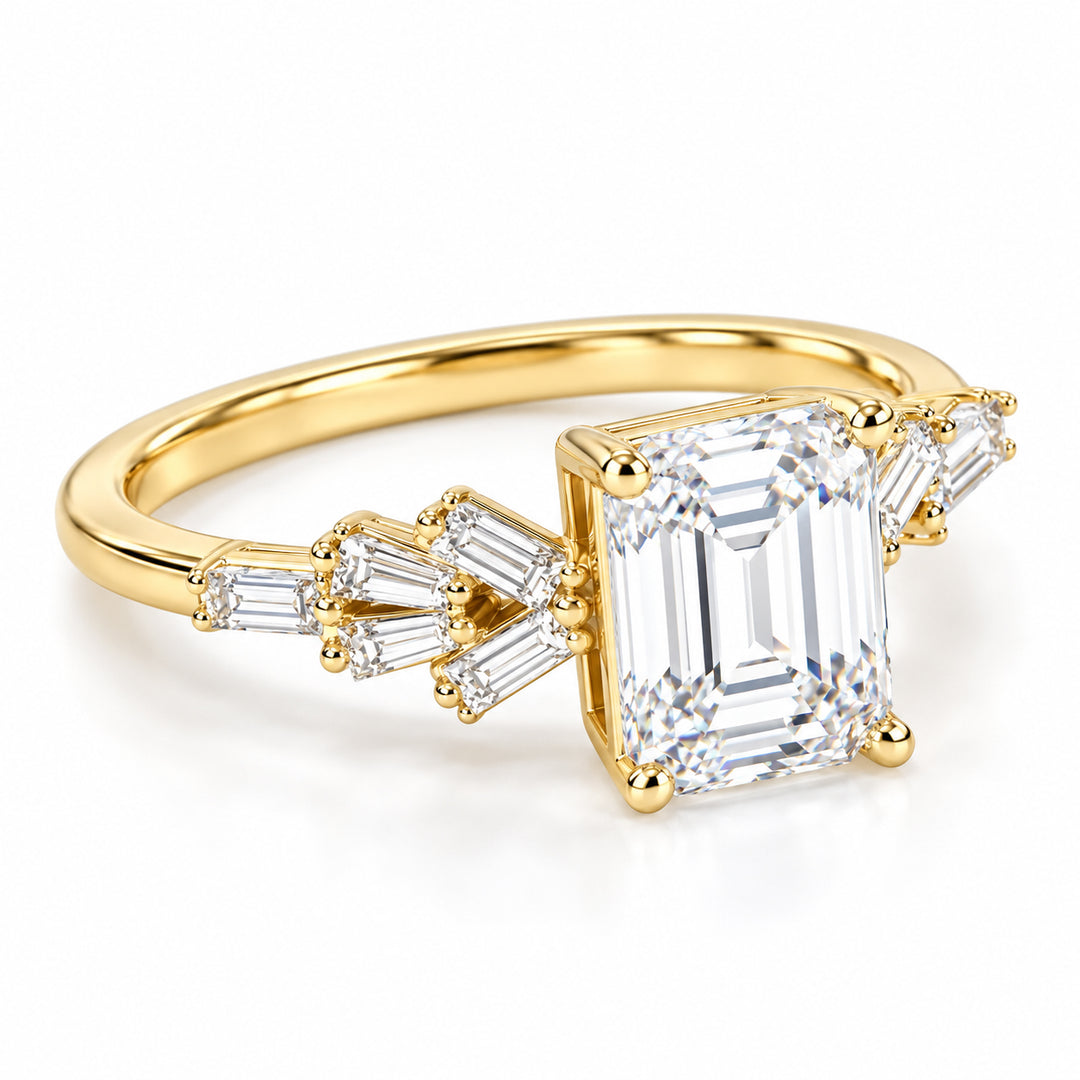 14k Yellow Gold Prong Set Lab Grown Diamond Engagement Ring 2.00 cttw
