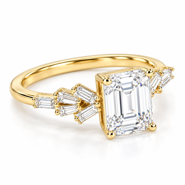 14k Yellow Gold Prong Set Lab Grown Diamond Engagement Ring 2.00 cttw