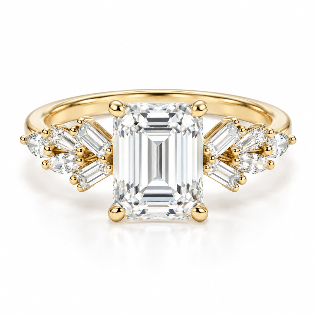 14k Yellow Gold Prong Set Lab Grown Diamond Engagement Ring 2.00 cttw