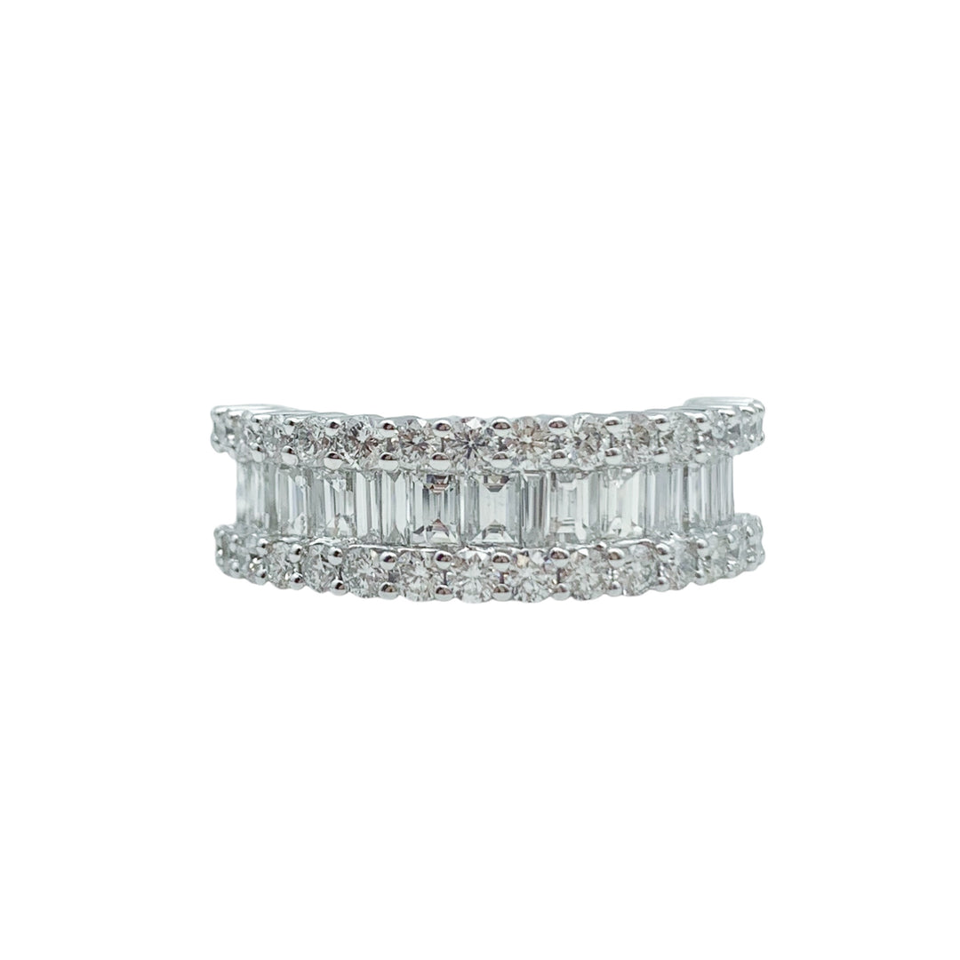 14k White Gold Half Anniversary 2.00ctw Round Diamond Wedding Band