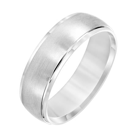 14k White Gold Satin/Polished Wedding Band