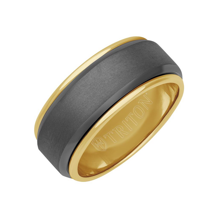 14k Two Tone Satin Wedding Band