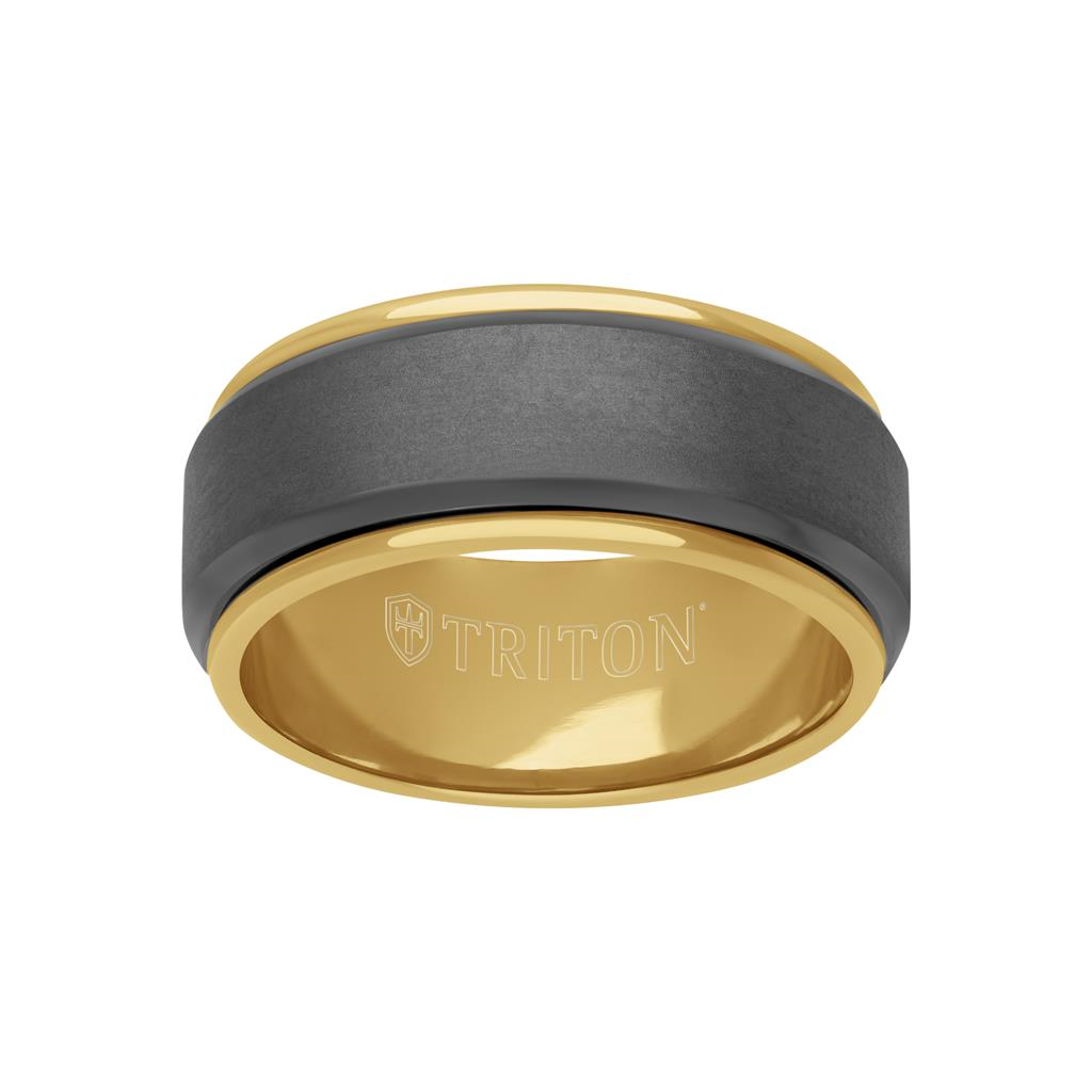 14k Two Tone Satin Wedding Band