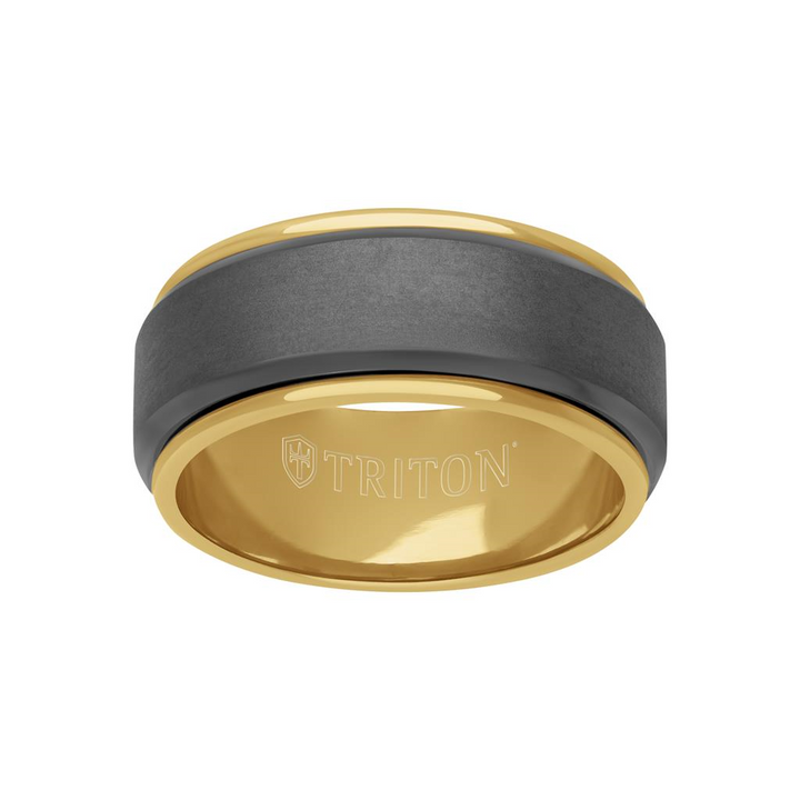 14k Two Tone Satin Wedding Band