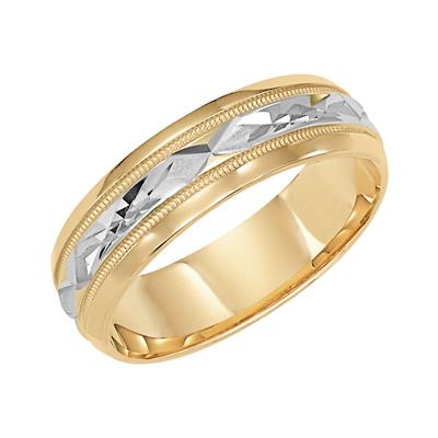 14k Two Tone Polished Wedding Band