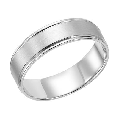 14k White Gold Satin/Polished Wedding Band