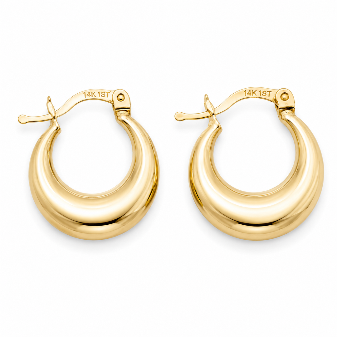 14k Yellow Gold Small Hoop Earrings