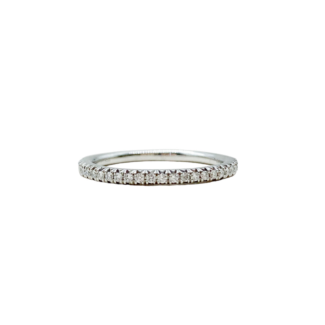 14k White Gold Prong Set 0.15ctw Round Diamond Wedding Band