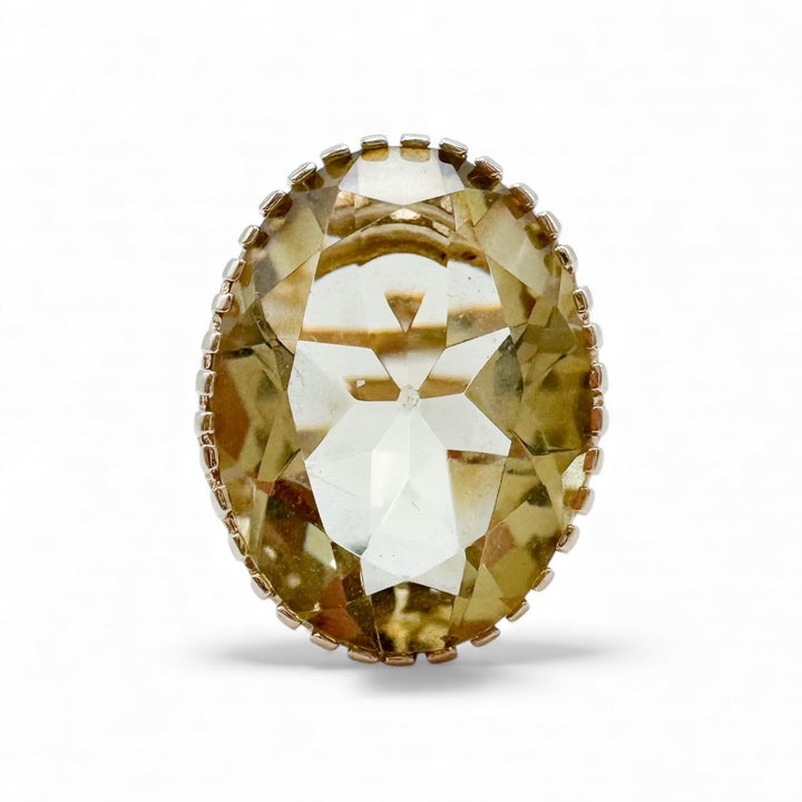 14k Yellow Gold Lemon Topaz Estate Ring