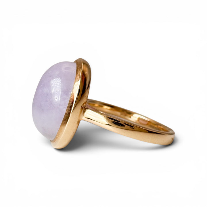 14k Yellow Gold Jade Gemstone Ring
