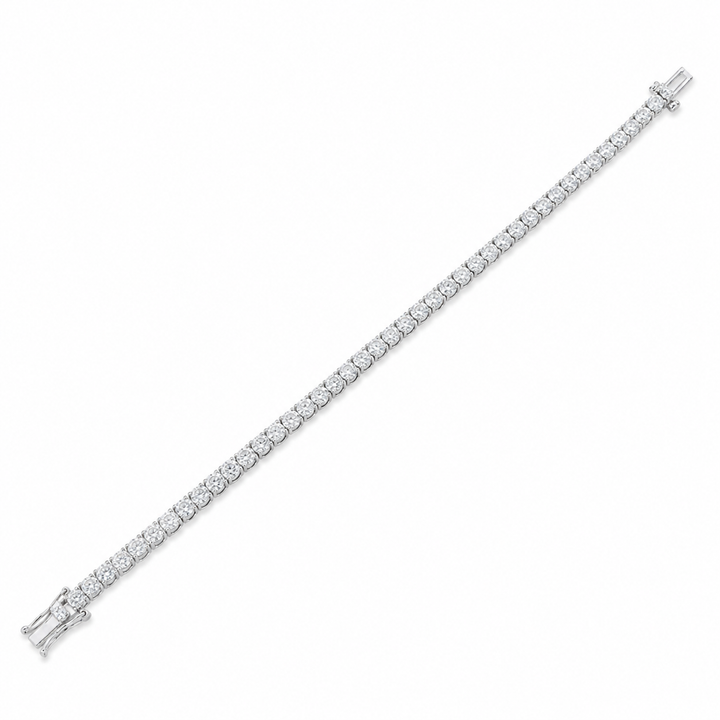 14k White Gold Natural Diamond Tennis Bracelet 9.09cttw
