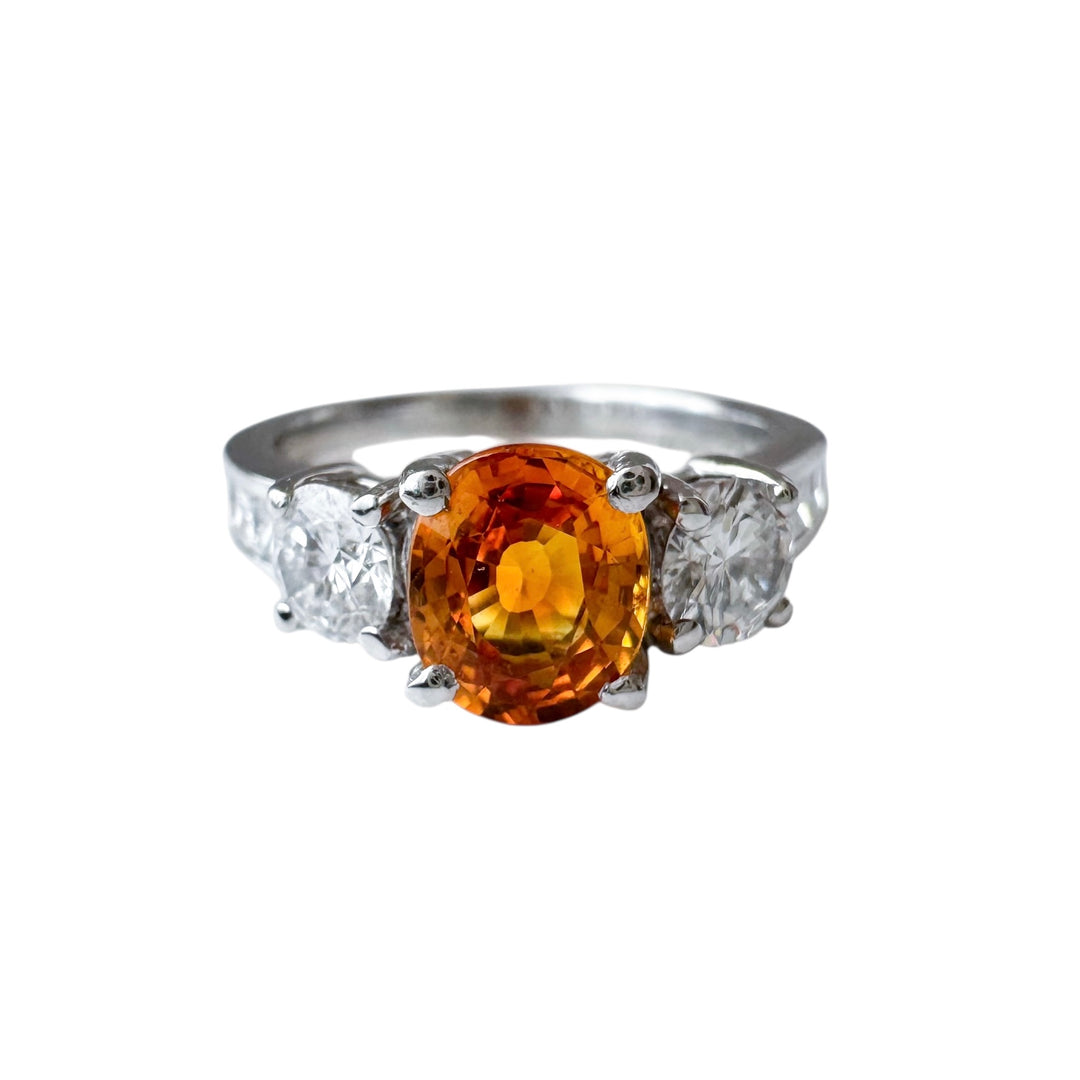 Platinum Yellow Sapphire Estate Ring