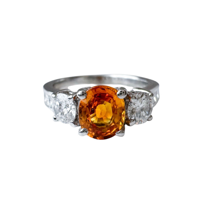 Platinum Yellow Sapphire Estate Ring