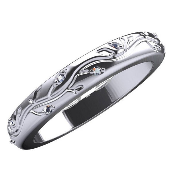 18k White Gold Prong Set Band