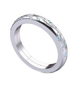 18k White Gold Prong Set Band