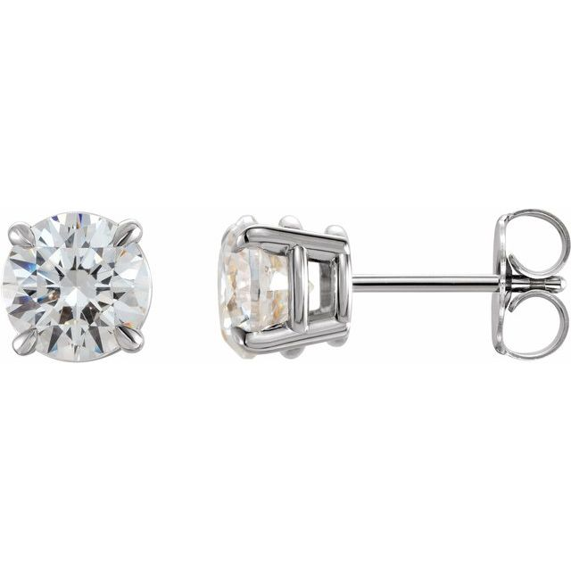 14k White Gold Stud Diamond Earrings 0.04 cttw