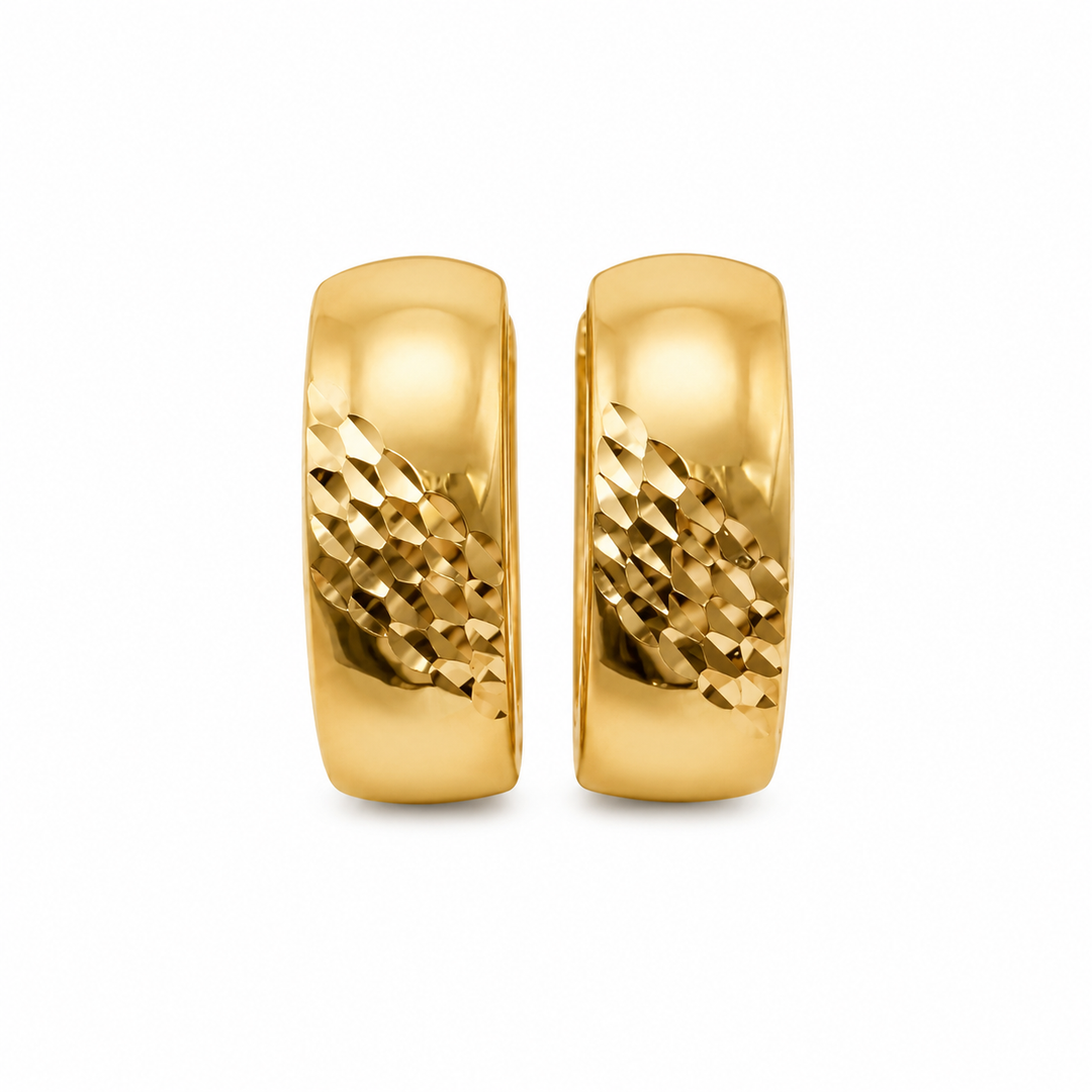 14k Yellow Medium Hoop Earrings