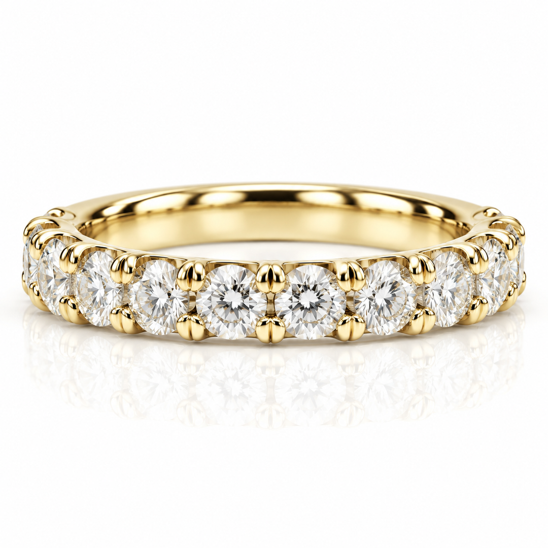 14k Yellow 0.75ctw Round Lab Grown Diamond Wedding Band