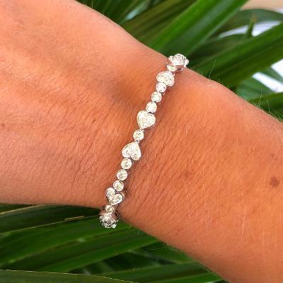 18k White Gold Estate Diamonds Designer Bracelet