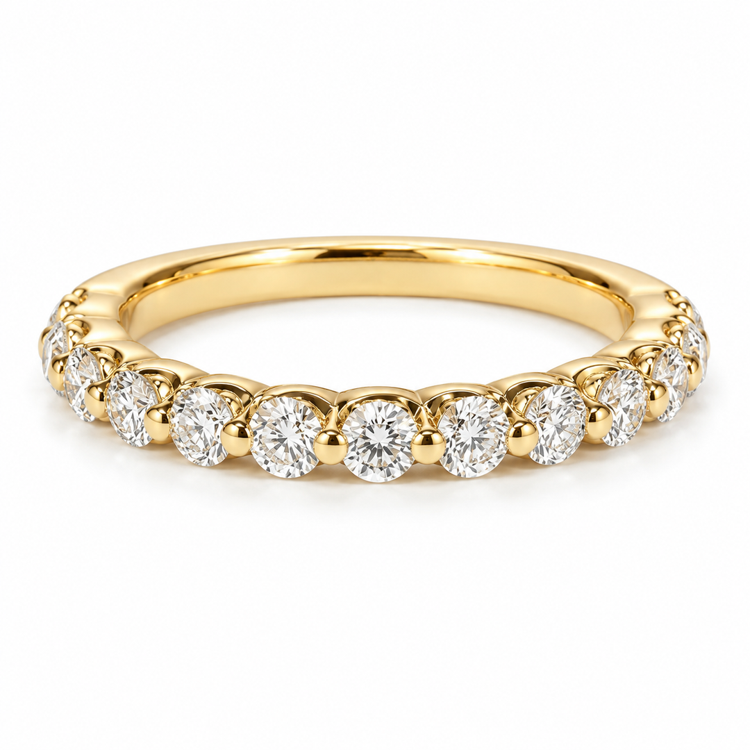 14k Yellow Single prong 0.50ctw Lab Diamond Wedding Band
