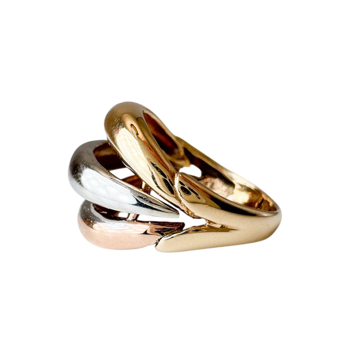14k Tri-Color Dome Estate Ring