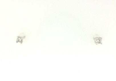 14k White Gold Stud Diamond Earrings 0.04 cttw