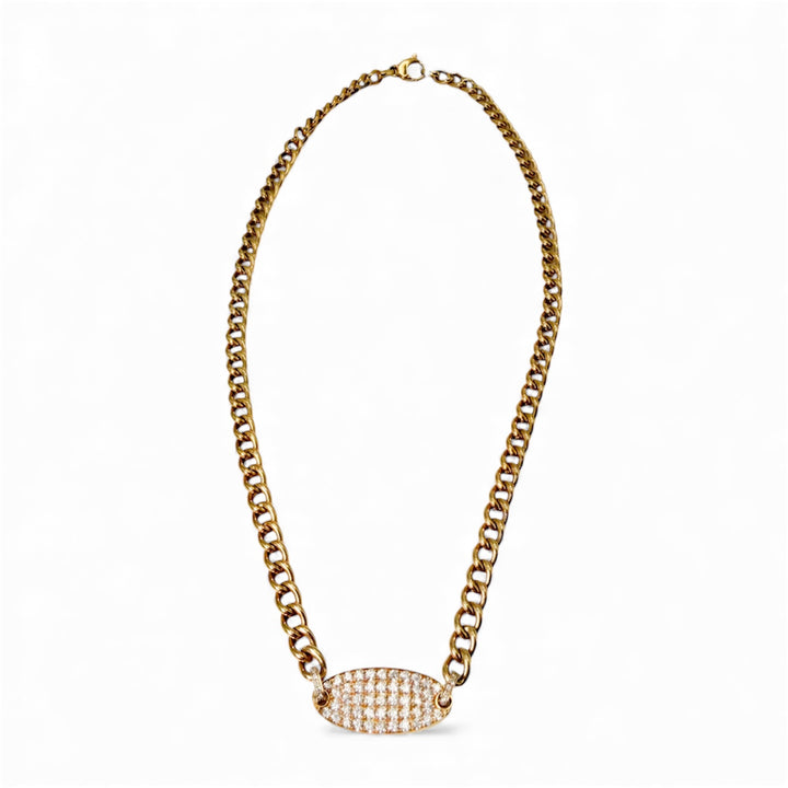14k Yellow Gold Cuban Diamond Necklace