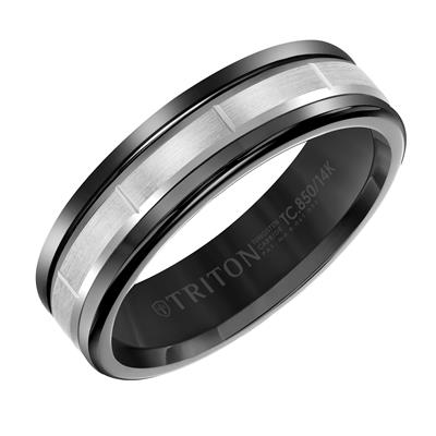Tungston two tone Wedding Band