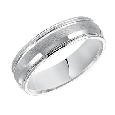 14k White Gold Satin/Polished Wedding Band