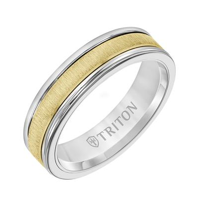 Tungston Two Tone Satin/Polished Wedding Band