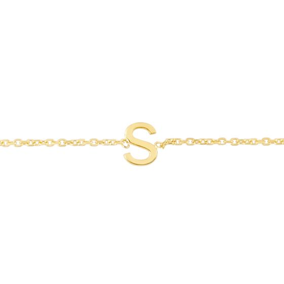 14k Yellow Gold Initial Bracelet