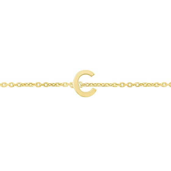 14k Yellow Gold Initial Bracelet