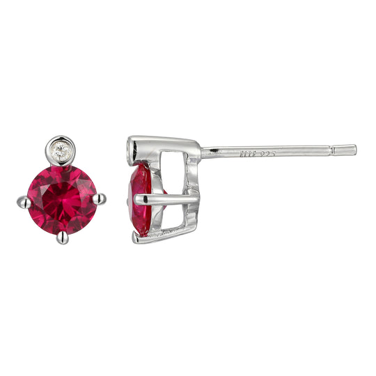 Sterling Silver White Stud Earrings