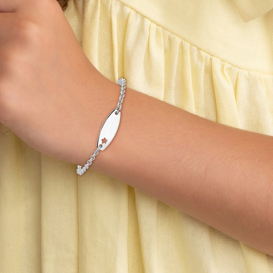 Sterling Silver White ID Bracelet Bracelet
