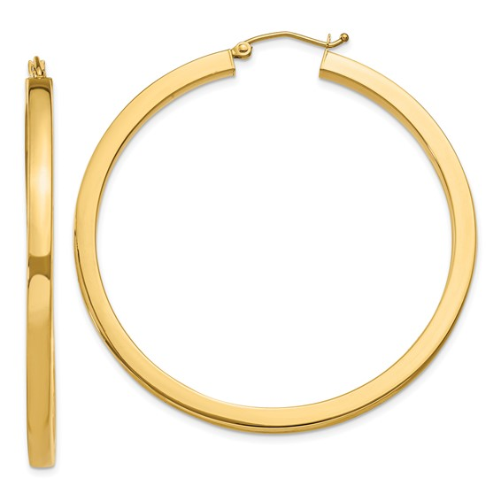 14k Yellow Gold Large Hoop Earrings