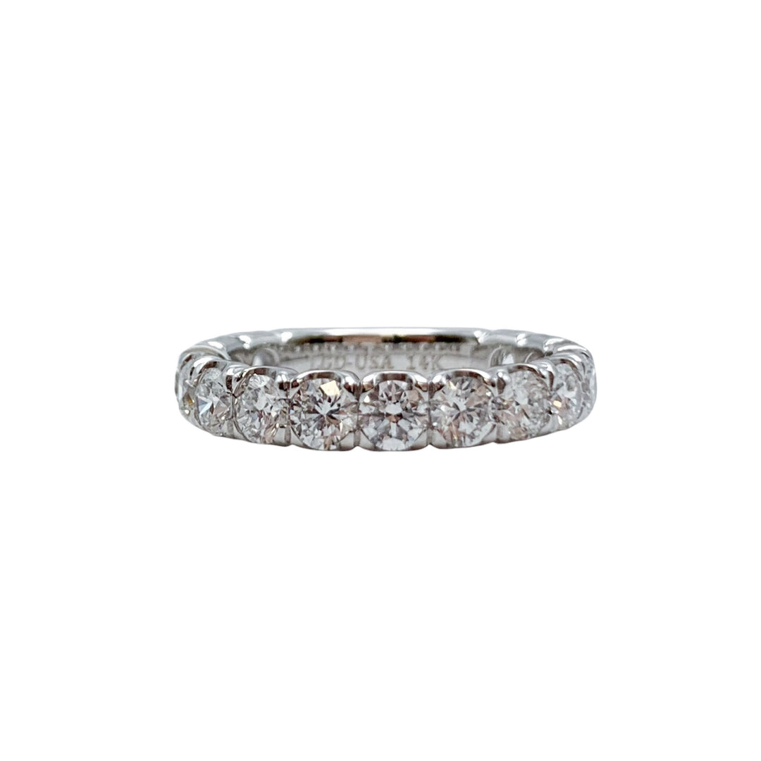 Platinum White Gold Prong Set 1.36ctw Round Lab Grown Diamond Wedding Band