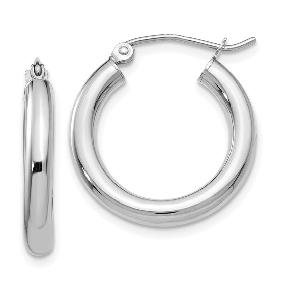 14k White Small Hoop Earrings