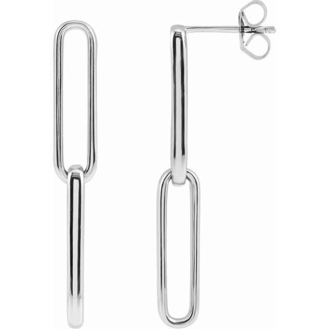 14k White Gold Contemporary Earrings
