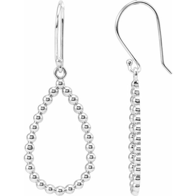 14k White Gold Drop Earrings