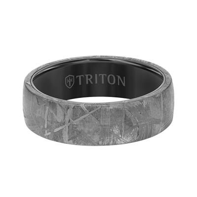 Meteorite Polished Wedding Band