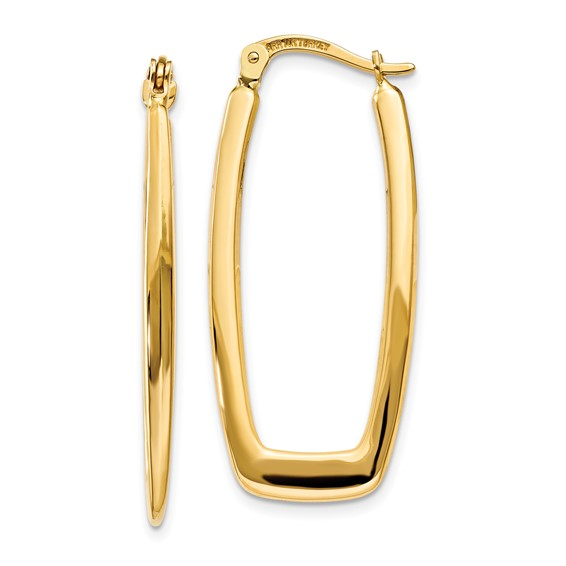 14k Yellow Gold Rectangle Earrings