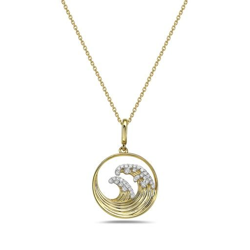 14k Yellow Gold Diamond Pendant