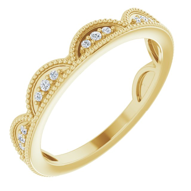 14k Yellow Gold 0.12ctw Round Diamond Wedding Band